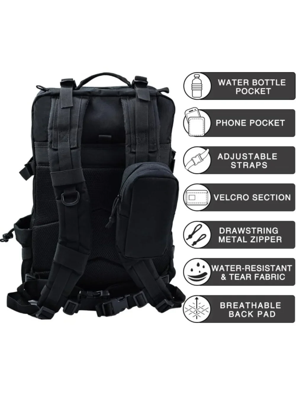 Heavy Duty Military Tactical Backpack | Molle Rucksack for Hiking, Camping
